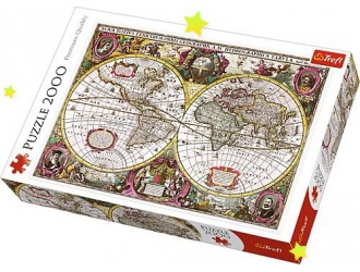 27095 Trefl  Puzzles - "2000" - A New Land and Water Map of the Entire Earth, 1630 / Bridgeman