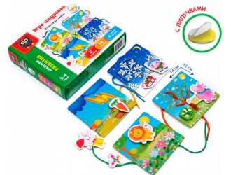 Игра-шнуровка Vladi Toys От лета до зимы с липучками на русском языке