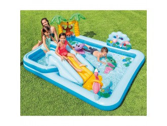 Centru de joaca gonflabil “Aventuri in junga” 244x198x71 cm, 493 L, pana la 81 kg, 2+, INTEX