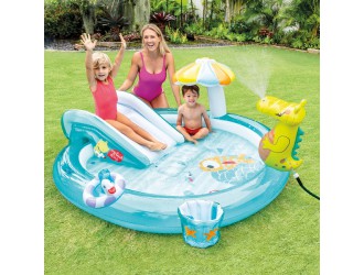 Centru de joaca gonflabil “Crocodil ” 201x170x84 cm, 160 L, pana la 54 kg, 2+, INTEX