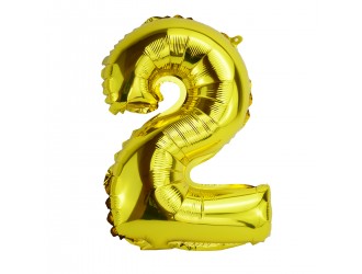Balon cifra 2 folie 32 inc (4 culori in asortiment)