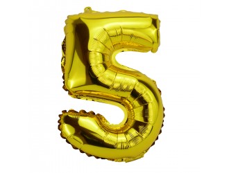 Balon cifra 5 folie 32 inc (4 culori in asortiment)