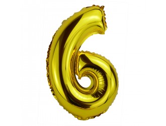 Balon cifra 6 folie 32 inc (4 culori in asortiment)