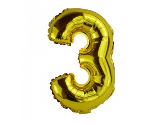 Balon cifra 3 folie 18 inc (4 culori in asortiment)