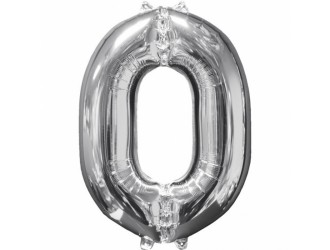 Balon cifra 0 folie 32 inc (4 culori in asortiment)