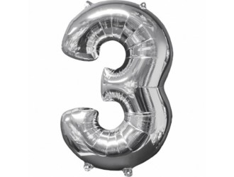 Шар Цифра 3 фольгированный 40 (2 вида в ассортименте)