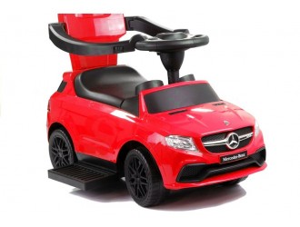 Толокар красный Mercedes со съемной ручкой, бампером и подножками с музыкальными и световыми эффектами