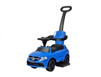 Толокар синий Mercedes со съемной ручкой, бампером и подножками с музыкальными и световыми эффектами