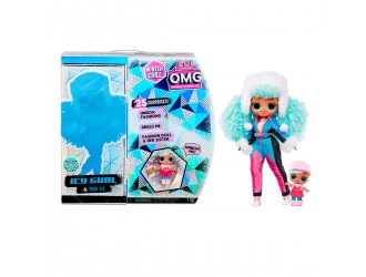 Papusa L.O.L. Surprise! O.M.G. Winter Chill Icy Gurl & Brrr B.B. Dol