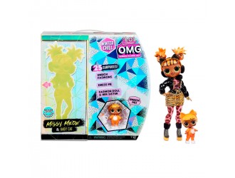 Papusa L.O.L. Surprise! O.M.G. Winter Chill Missy Meow & Baby Cat Doll