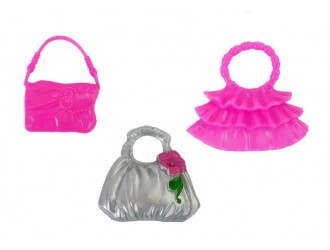 Set papusa cu rochie violet cu accesorii