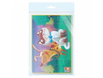 Мягкие пазлы А5 "Кот, собака" (рус)