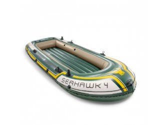Barca gonflabila “Seahawk 4” cu vasle si pompa, 351x145x48 cm, pana la 480 kg, INTEX