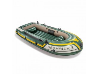 Barca gonflabila “Seahawk 3” cu vasle si pompa, 295x137x43 cm, pana la 360 kg, INTEX