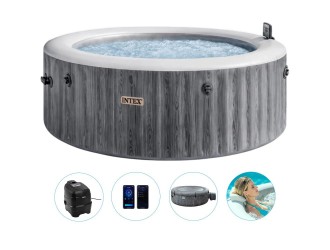 Надувной джакузи Greywood Deluxe с гидромассажем, 216х71 см, 1098 л, 6 человек, Intex (28442)