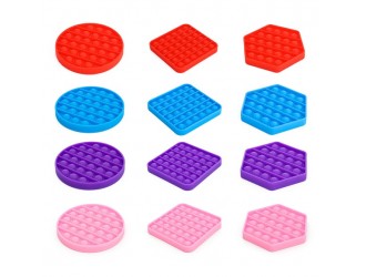 Игрушка-антистресс Pop It 12,5cm 3 формы с блестками