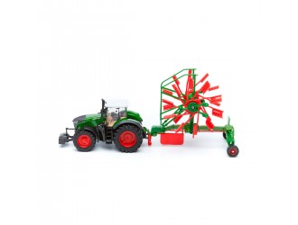 Модель трактора Fendt 1050 Vario с граблями Bburago