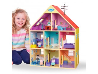 Деревянный игровой набор Casa Deluxe с аксессуарами и фигурками Peppa Pig