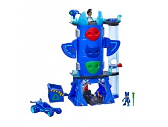 Set de joaca Deluxe Racketa-Sediu cu masina si 2 figurine PJ MASKS