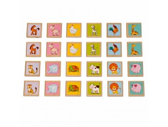 Деревянная игра Память-Животные (24 шт)