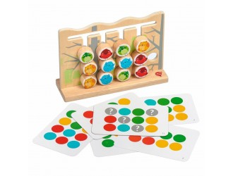Деревянная игра с шаблонами - Птицы и Кошки Люси и Лео
