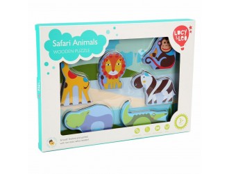 Puzzle din lemn Animale Safari (7 piese) Lucy & Leo