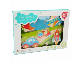 Puzzle din lemn Vehicule (6 piese) Lucy & Leo