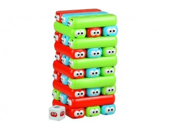 Joc Jenga Stackers, din plastic, 30 piese, multicolor