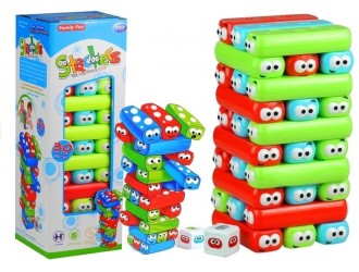 Joc Jenga Stackers, din plastic, 30 piese, multicolor