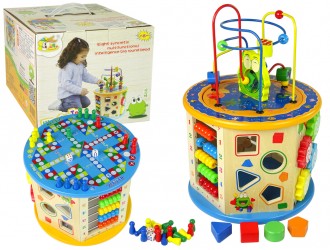Деревянная игрушка, многофункциональный, развивающий кубик