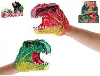 570341 Marioneta de mana Dinozaur DinoWorld  14cm verde/rosu
