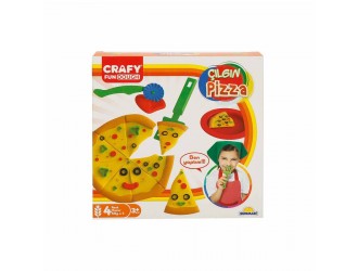 S01002012 Set pasta de modelat "Crazy Pizza" 10 el. Crafy Dough (4x50gr.)