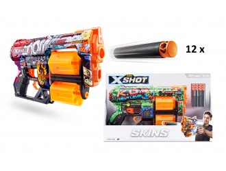 660131 Blaster X-Shot Skins Dread Gun с 12 патронами 5 типов 25534