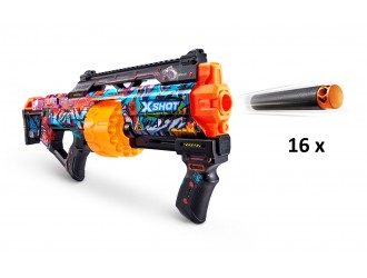 Blaster X-Shot Skins Last Stand Gun Machine cu 16 cartuse 3 tipuri 25535