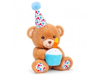 Jucarie de plus ursulet Happy Birthday Bear 15cm Keeleco