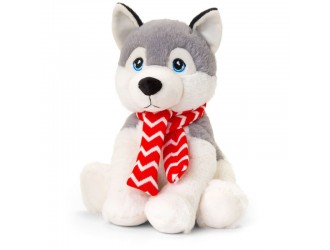 Jucarie de plus Husky cu fular 20cm Keeleco