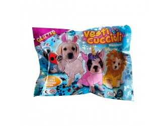 Стретч-игрушка в виде животного Dress your puppy S1 – Щенок в блестящем костюмчике