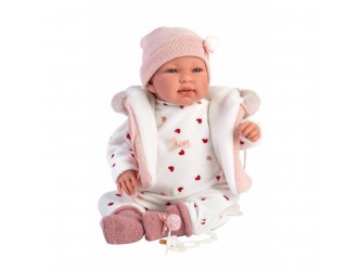 Papusa bebelus cu sunete si corp moale New Born 44cm Llorens