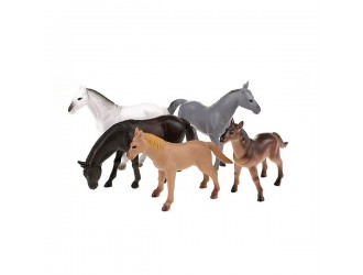 34924A Набор лошадей из 5 предметов  Animal World Deluxe