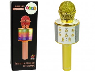 Золотой микрофон с динамиком, USB, караоке и диктофоном