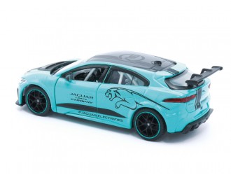 Macheta auto Jaguar I-PACE e-TROPHY, 1:36, Blue, TAYUMO Mecanism pull-back, sincron