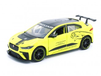Macheta auto Jaguar I-PACE e-TROPHY, 1:36, Yellow, Tayumo Mecanism pull-back, sincron