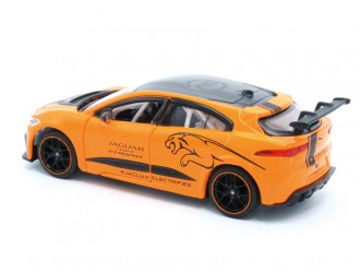 Macheta auto Jaguar I-PACE e-TROPHY, 1:36, Orange, TAYUMO Mecanism pull-back, sincron