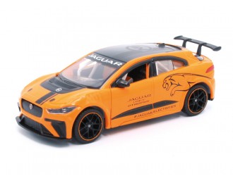 Macheta auto Jaguar I-PACE e-TROPHY, 1:36, Orange, TAYUMO Mecanism pull-back, sincron