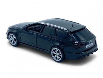 Macheta auto Audi RS6, 1:36, Black, TAYUMO Mecanism pull-back, sincron