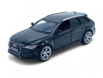 Macheta auto Audi RS6, 1:36, Black, TAYUMO Mecanism pull-back, sincron