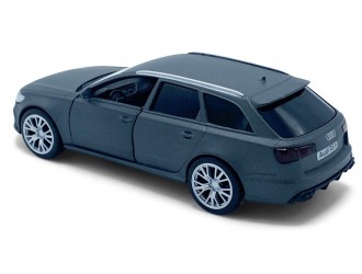 Macheta auto Audi RS6, 1:36, Grey, TAYUMO Mecanism pull-back, sincron