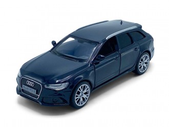 Macheta auto Audi RS6, 1:36, Blue, TAYUMO Mecanism pull-back, sincron