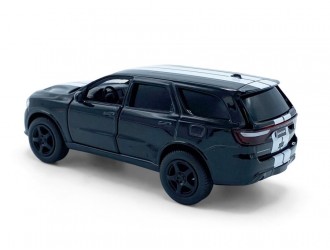 Macheta auto Dodge Durango SRT, 1:36, Black / White striping, TAYUMO Mecanism pull-back, sincron