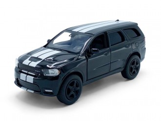 Macheta auto Dodge Durango SRT, 1:36, Black / White striping, TAYUMO Mecanism pull-back, sincron